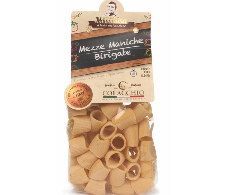 Italian Mezze Maniche Birigate Pasta